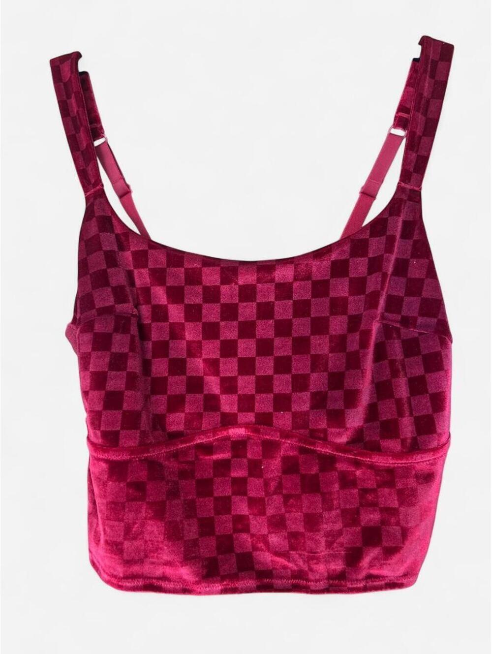 Colsie Women's Burgundy and Red Crop-top